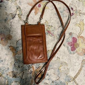 Crossbody genuine leather wallet